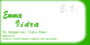 emma vidra business card